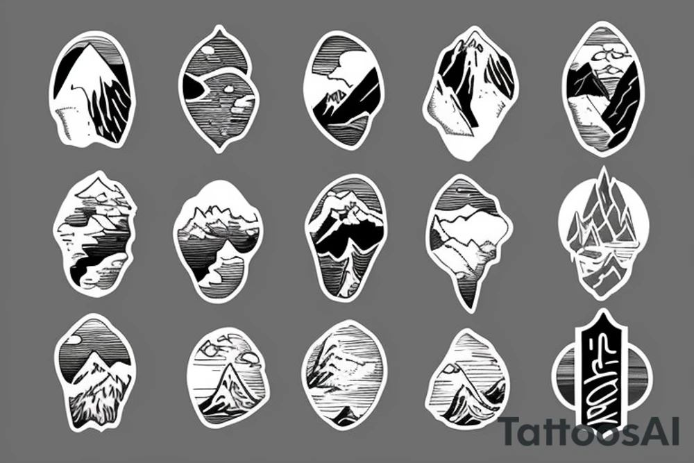 Mountains over water tattoo idea