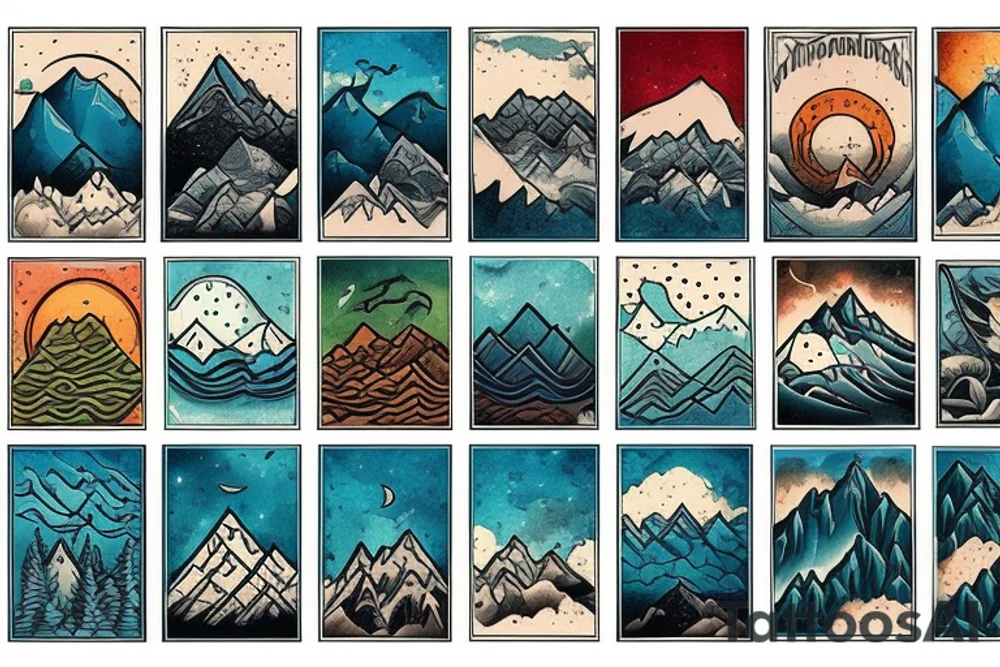 Mountains above water tattoo idea