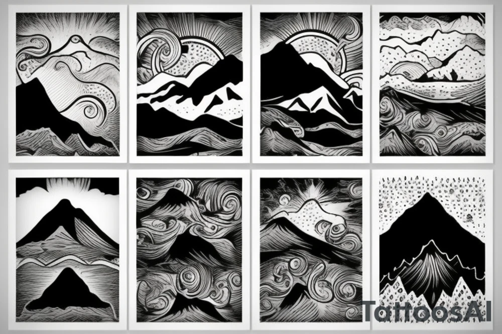 Mountains above water tattoo idea