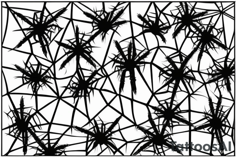 Spider web with stars tattoo idea