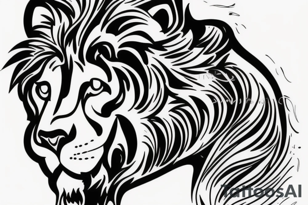 3 baby lion sculptures tattoo idea