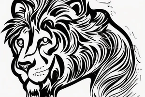 3 baby lion sculptures tattoo idea