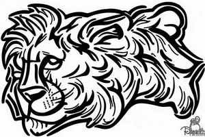 3 baby lion sculptures tattoo idea
