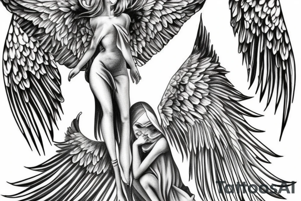 Spritual angel tattoo idea
