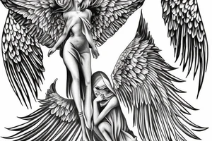 Spritual angel tattoo idea