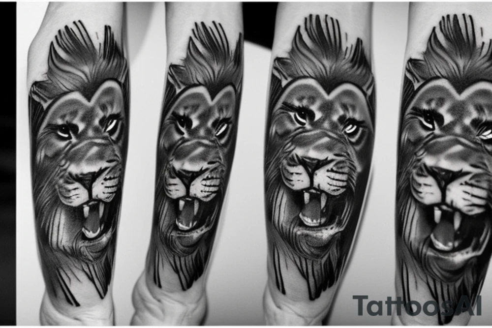 3 baby lion sculptures tattoo idea