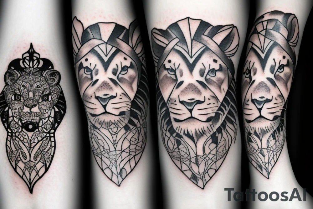 baby lion tattoo idea