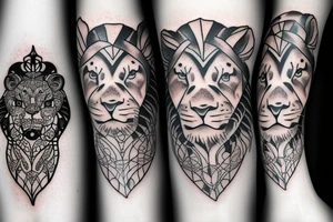 baby lion tattoo idea