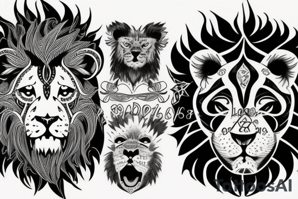 baby lion tattoo idea