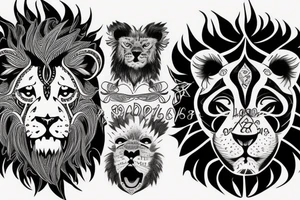 baby lion tattoo idea