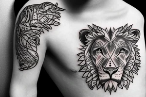 baby lion tattoo idea
