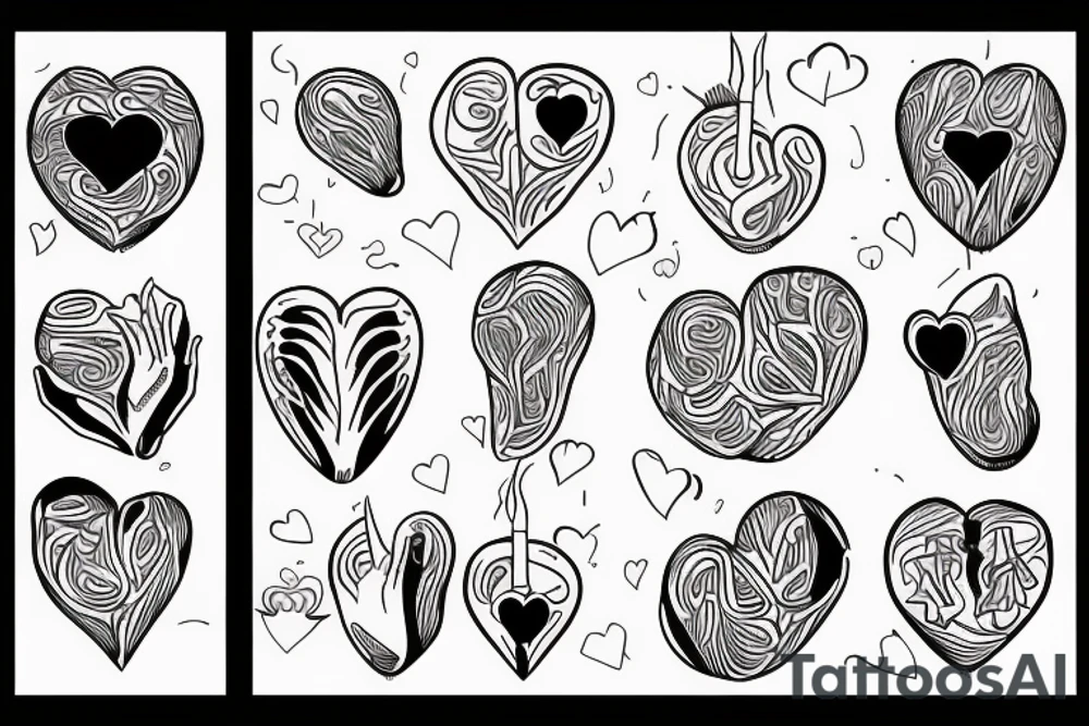 An anatomic heart with a candle inside, that is protected by two hands tattoo idea