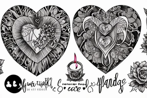 An anatomic heart with a candle inside, that is protected by two hands tattoo idea