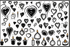 A heart with a candle inside, that is protected by two hands tattoo idea
