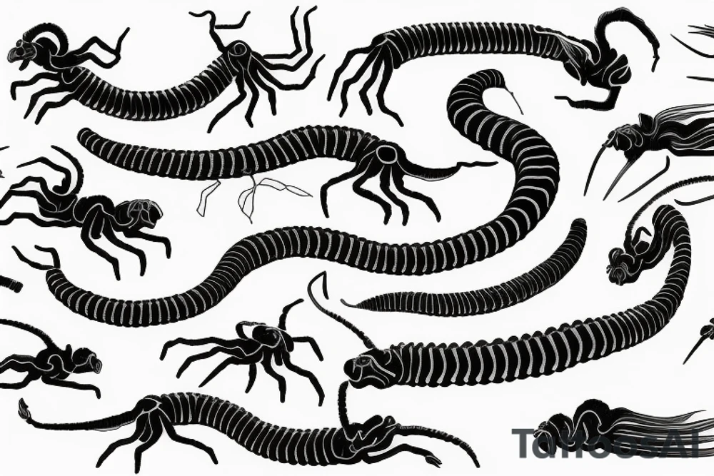 centipede with long and sharp legs tattoo idea