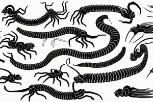 centipede with long and sharp legs tattoo idea