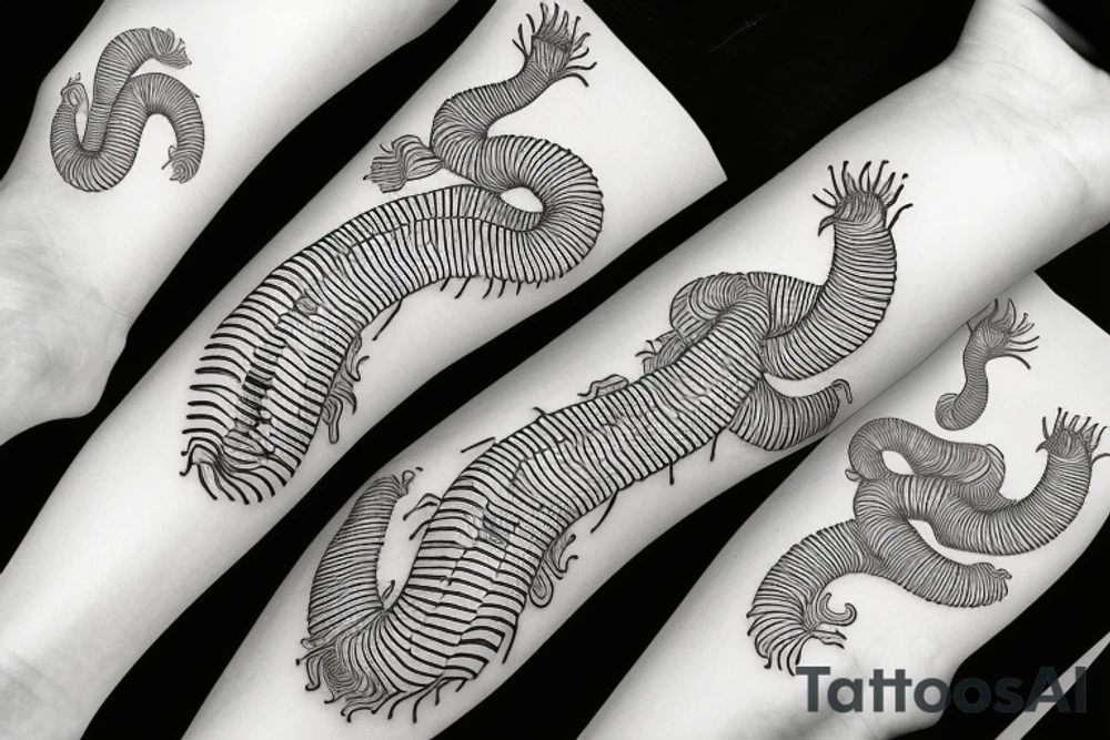 centipede with long and sharp legs tattoo idea