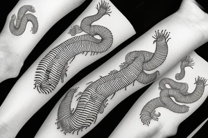 centipede with long and sharp legs tattoo idea