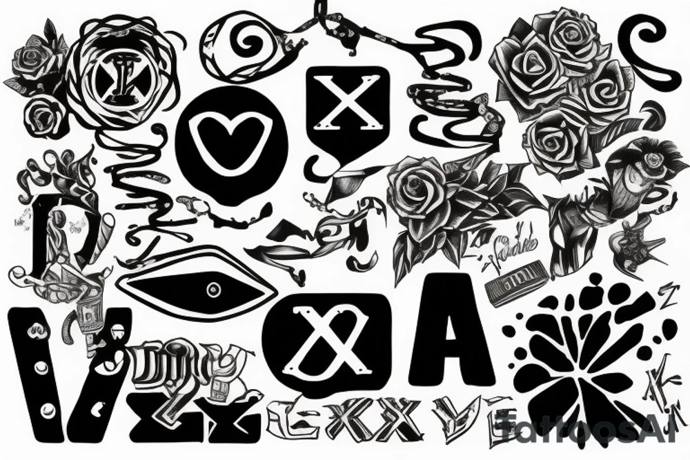 Letter X tattoo idea