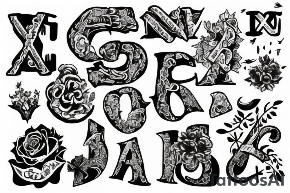 Letter X tattoo idea