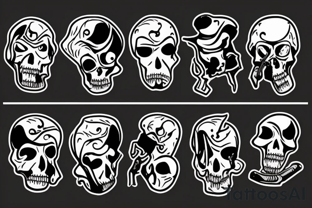 Grim reaper with scythe fighting a topless man with muscles in a very archaic background tattoo idea