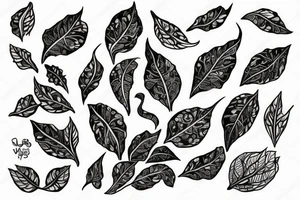 Vine leaves with flowers tattoo idea