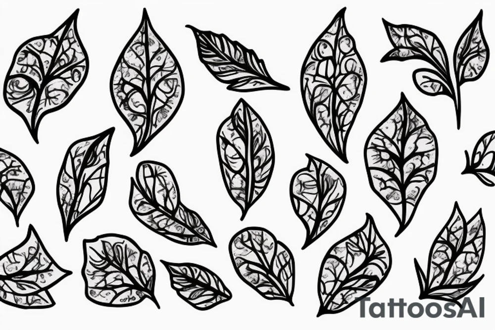 Vine leaves with flowers tattoo idea