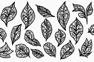 Vine leaves with flowers tattoo idea