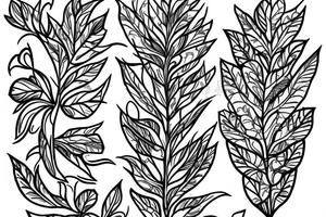 Vine leaves with flowers tattoo idea