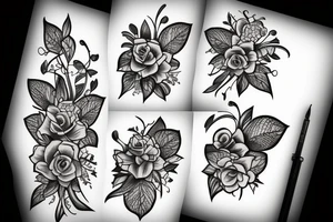 Vine with flowers tattoo idea