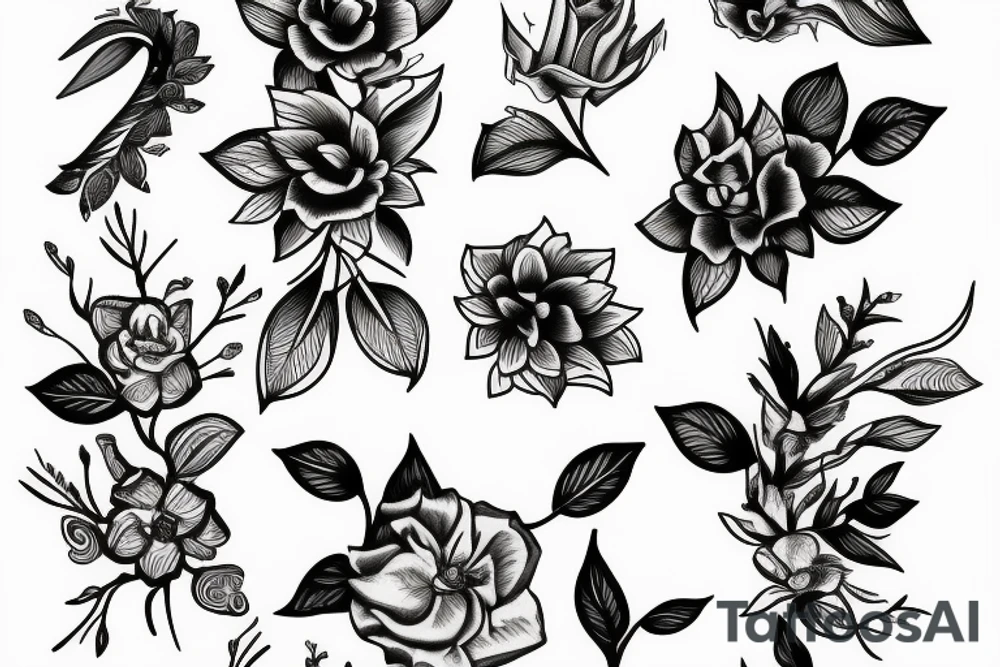 flower vine tattoo idea