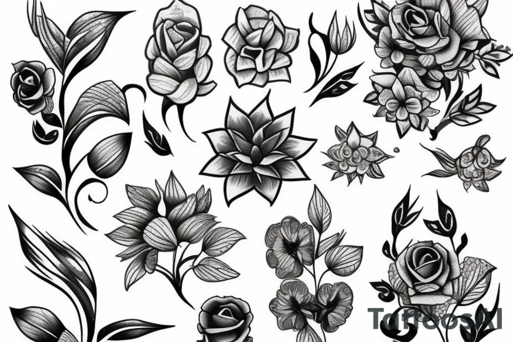 flower vine tattoo idea