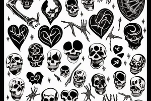 A black heart in a skeleton hand gothic tattoo idea
