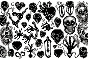 A black heart in a skeleton hand gothic tattoo idea