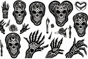 A black heart in a skeleton hand gothic tattoo idea