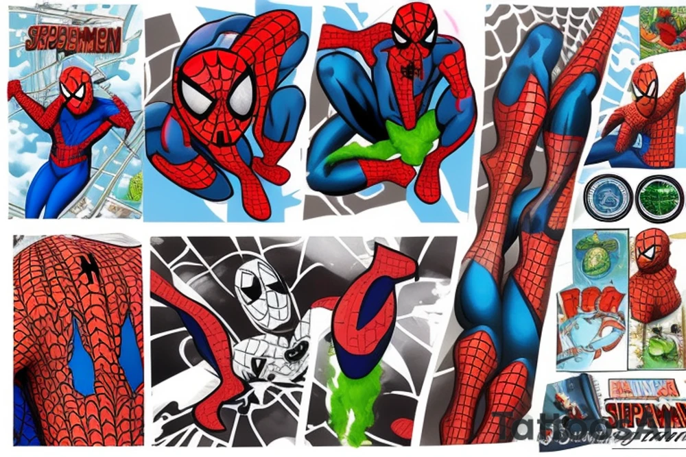 Funny spiderman tattoo idea