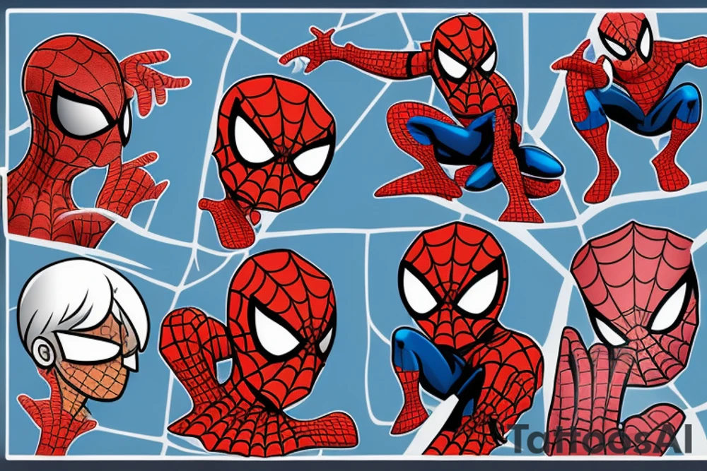 Funny spiderman tattoo idea