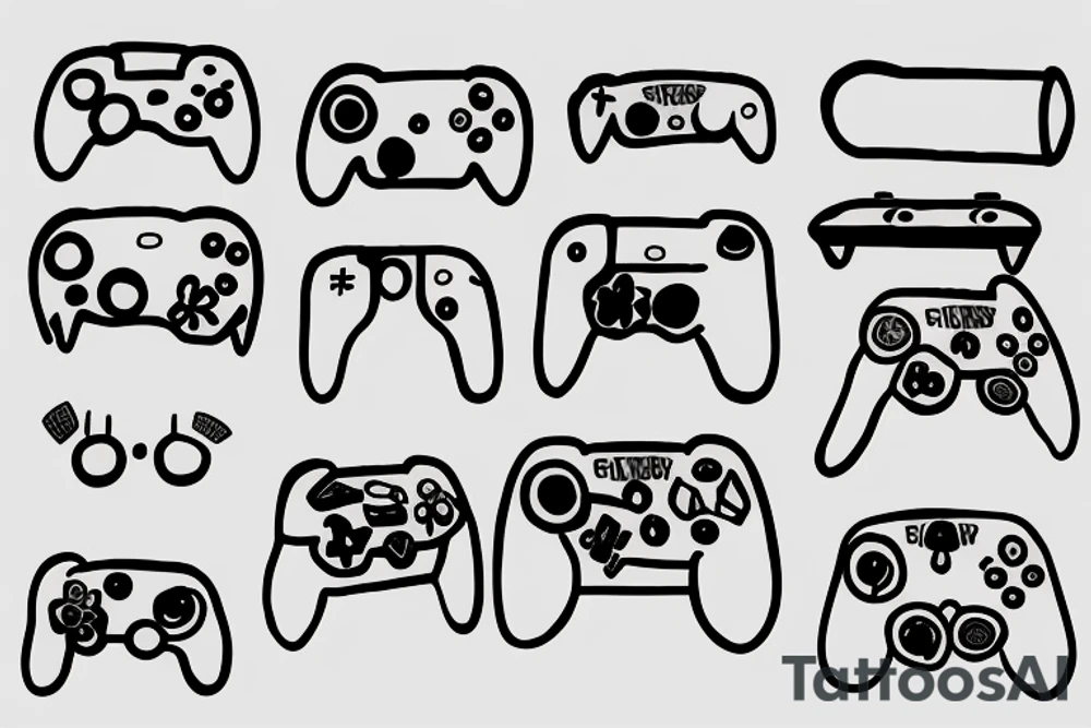 Console controller with daisy tattoo idea