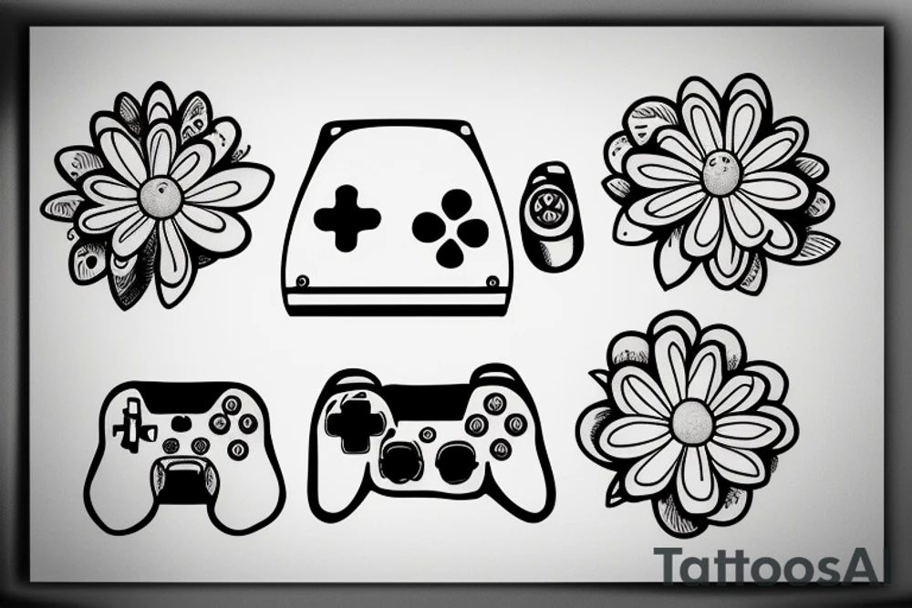 Console controller and daisy tattoo idea