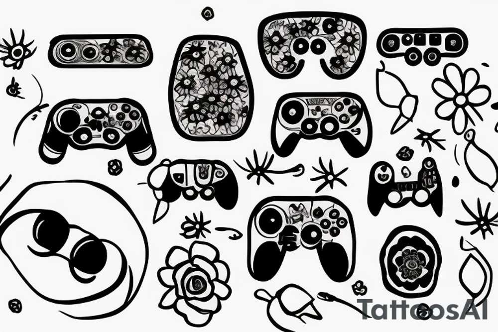 Console controller and daisy tattoo idea