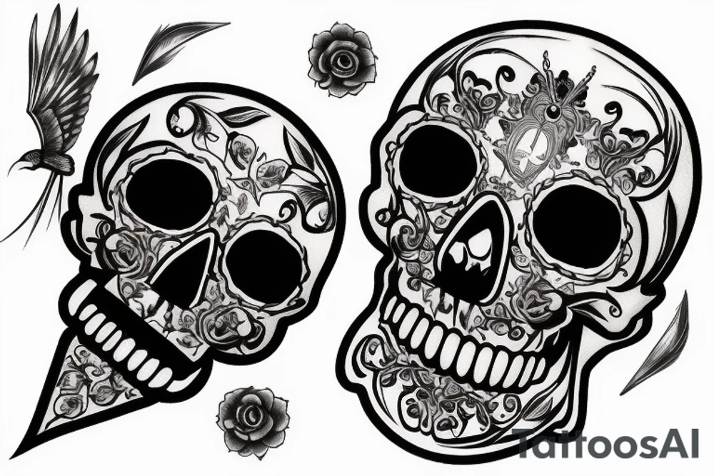 memento mori skull crow clock tattoo idea