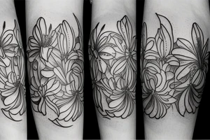 Aster flower, lily of the valley flower, gladiolus flower, delphinium flower, water lily flower tattoo idea