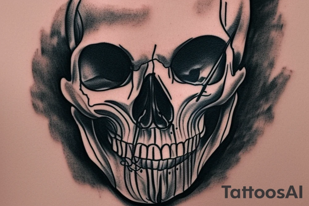 memento mori skull crow clock tattoo idea