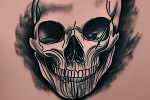 memento mori skull crow clock tattoo idea