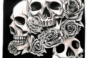 memento mori skull crow clock tattoo idea