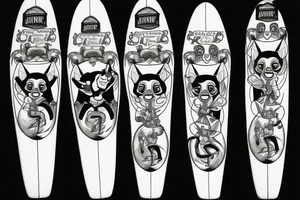 King Julien riding a surfboard tattoo idea