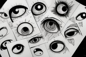 disturbing eyeballs tattoo idea