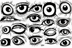 disturbing eyeballs tattoo idea