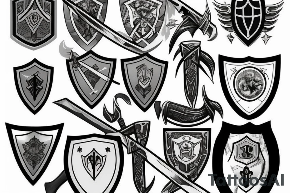 My Mirror, Sword, and Shield tattoo idea