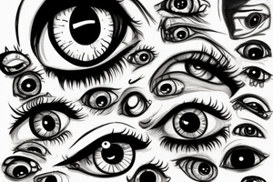 disturbing eyeballs tattoo idea